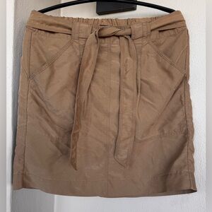Gap Womens Camel Brown Mini Skirt Elastic/Belted Waist Pockets Soft Y2K Small